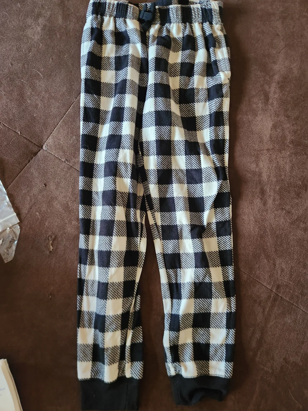 Old Navy Black and White Buffalo Plaid Kids Pajama Bottoms